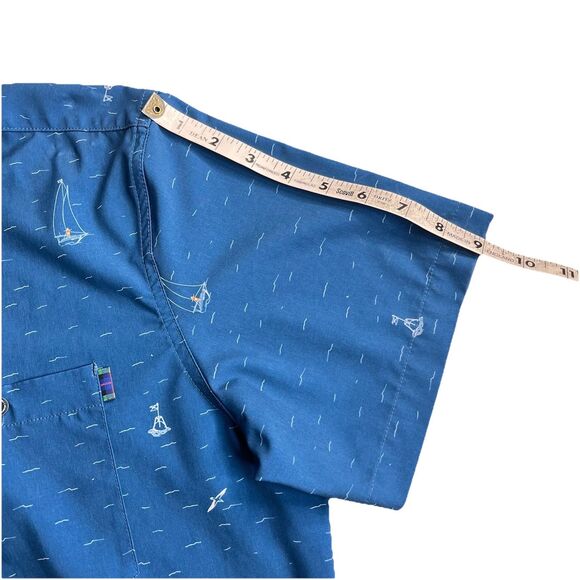 William Murray Mens M Golf Performance Button Down Shirt Sailboat Nautical - Picture 10 of 11